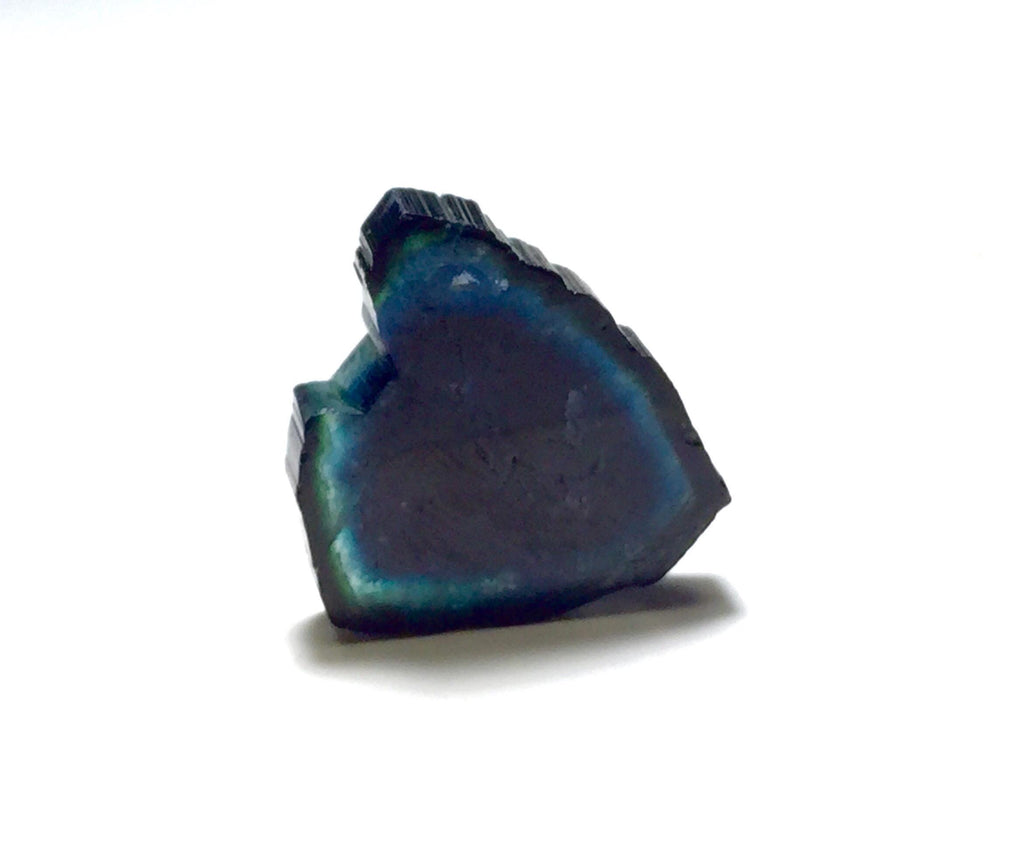 18.3 Carat Natural Blue Tourmaline Slice – Polished Peche Mine Afghanistan Pendant Stone