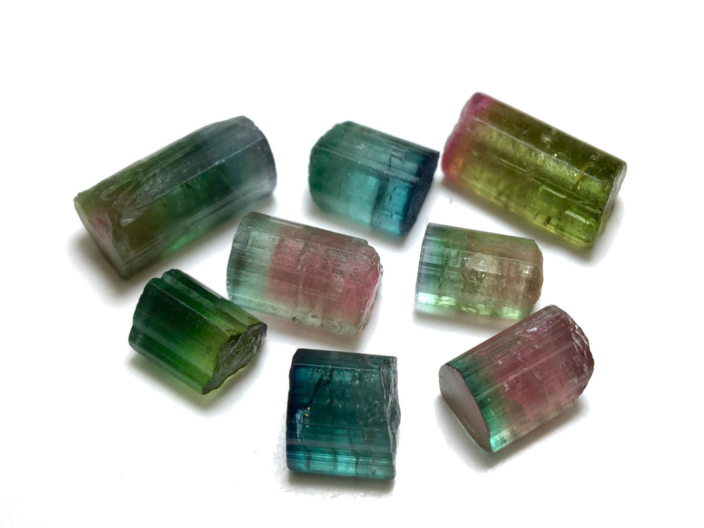 34.5 CT Natural Watermelon Tourmaline Lot - Blue Cap Crystals from Peche Mine, Afghanistan