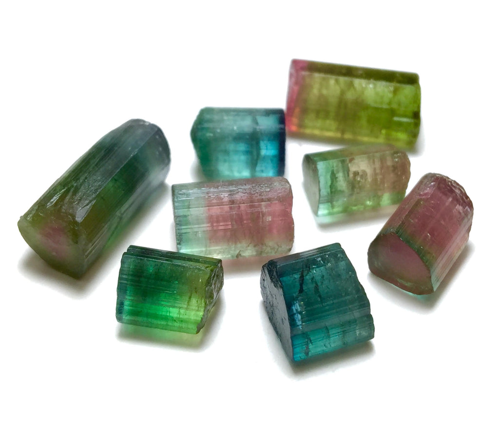 34.5 CT Natural Watermelon Tourmaline Lot - Blue Cap Crystals from Peche Mine, Afghanistan