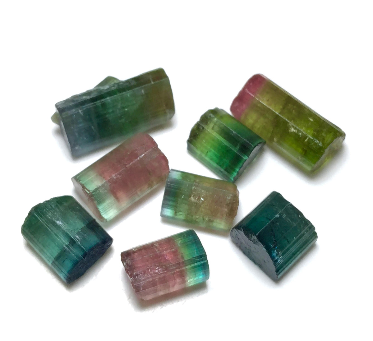 34.5 CT Natural Watermelon Tourmaline Lot - Blue Cap Crystals from Peche Mine, Afghanistan
