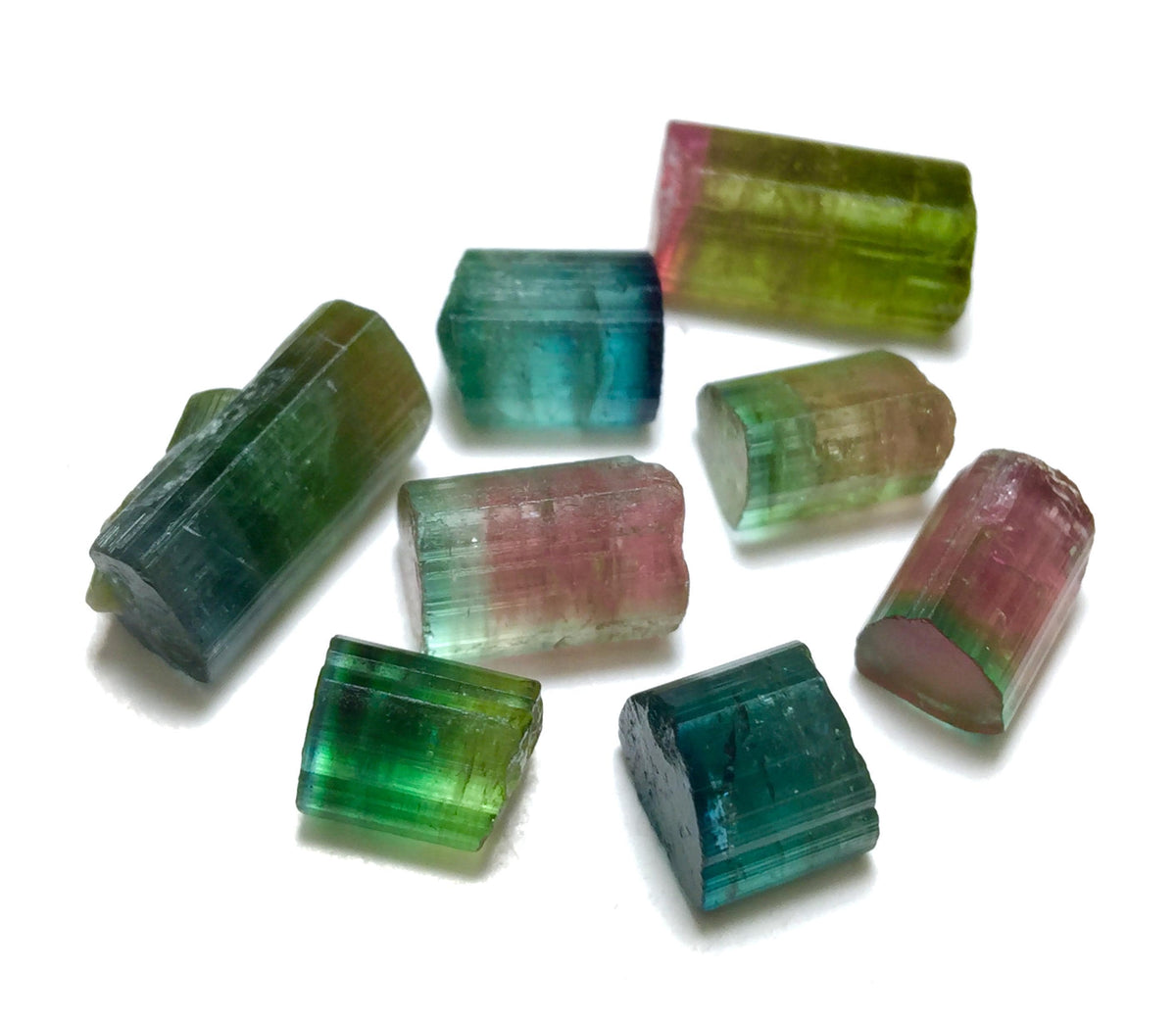 34.5 CT Natural Watermelon Tourmaline Lot - Blue Cap Crystals from Peche Mine, Afghanistan