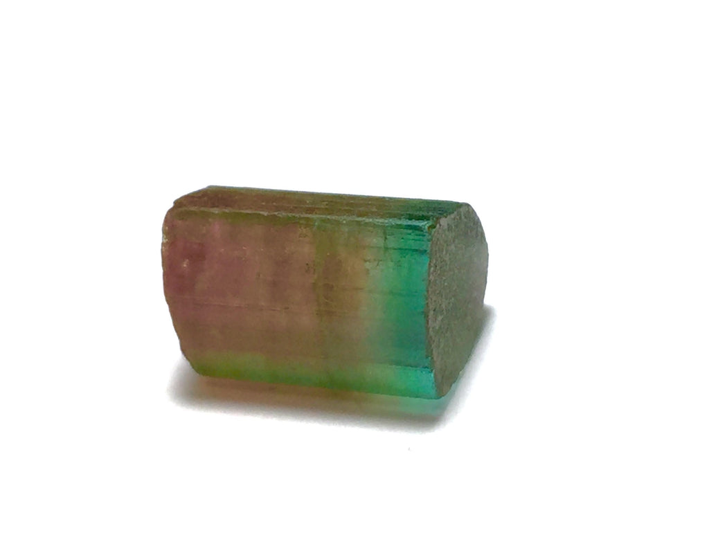 16.6 Carat Watermelon Tourmaline Crystal – Bi-Color Raw Specimen from Pech Mine, Afghanistan