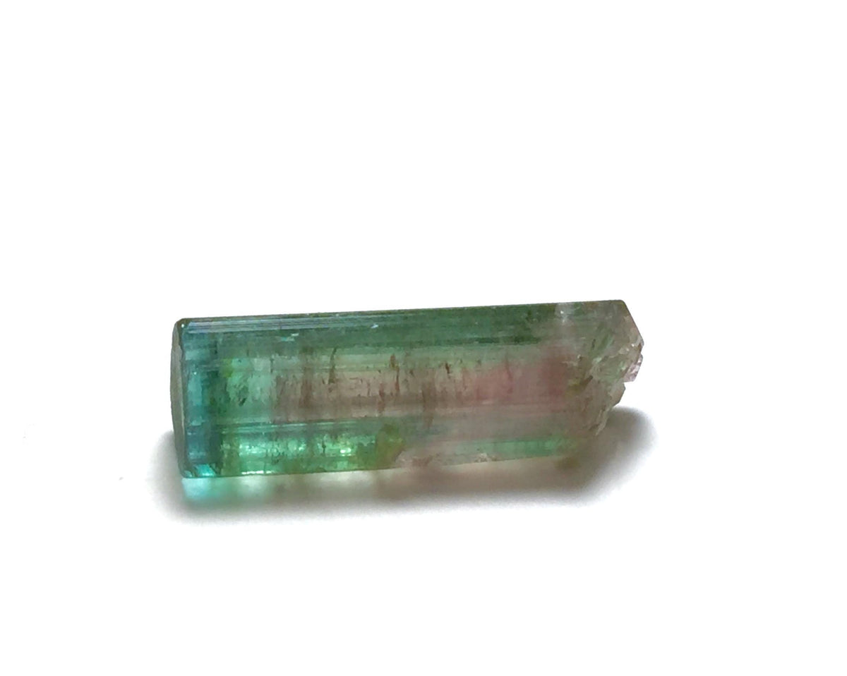 7.6ct Natural Watermelon Tourmaline Crystal – Double Terminated – Peche Mine Afghanistan – Rare Bi-Color Gemstone