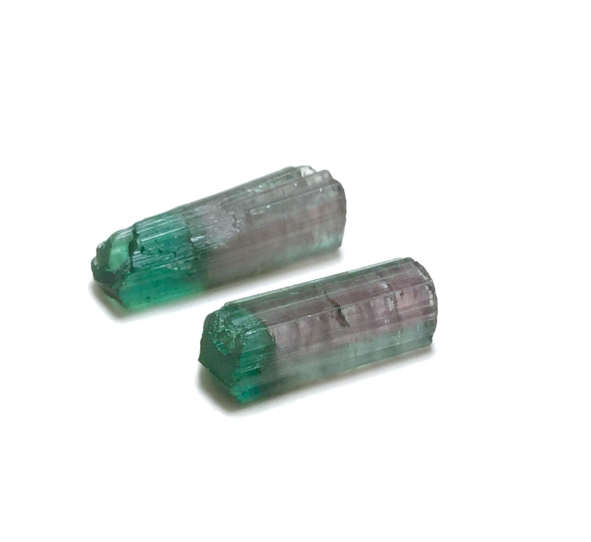 Raw Watermelon Tourmaline Crystals - 11.4 Carat Pair from Peche Mine, Afghanistan
