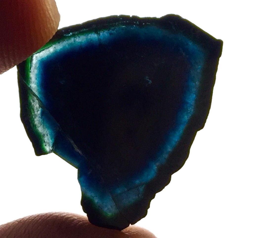 18.3 Carat Natural Blue Tourmaline Slice – Polished Peche Mine Afghanistan Pendant Stone