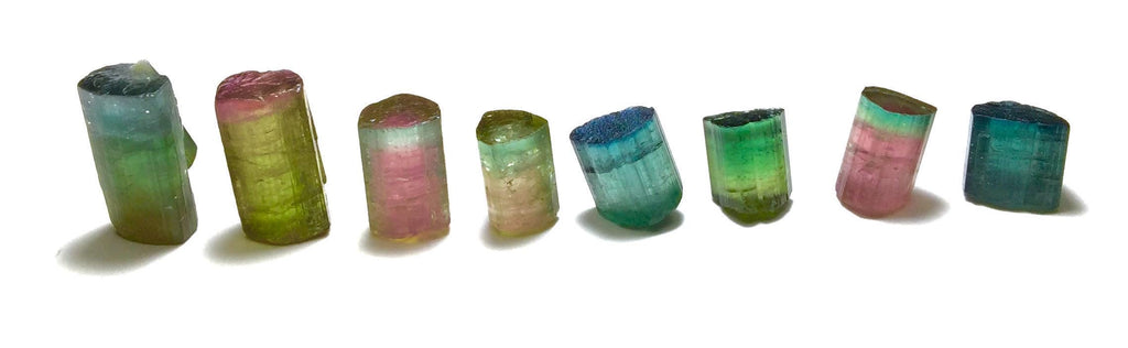 34.5 CT Natural Watermelon Tourmaline Lot - Blue Cap Crystals from Peche Mine, Afghanistan