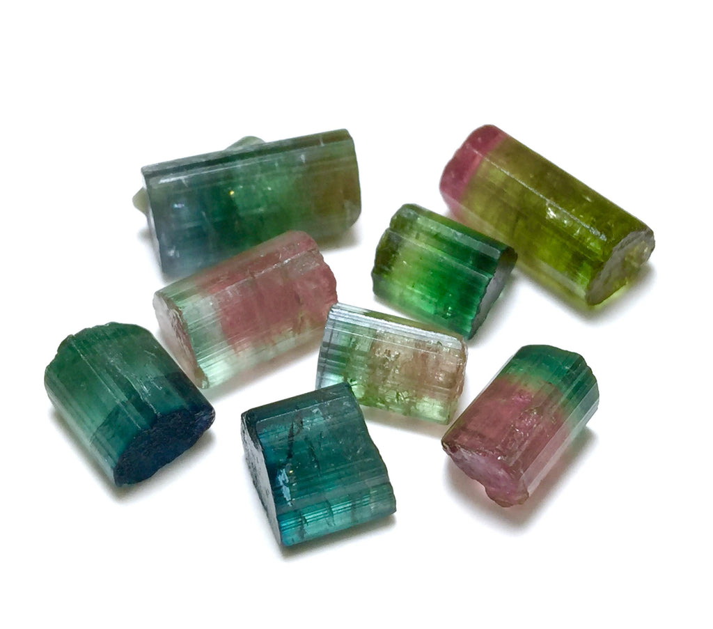 34.5 CT Natural Watermelon Tourmaline Lot - Blue Cap Crystals from Peche Mine, Afghanistan