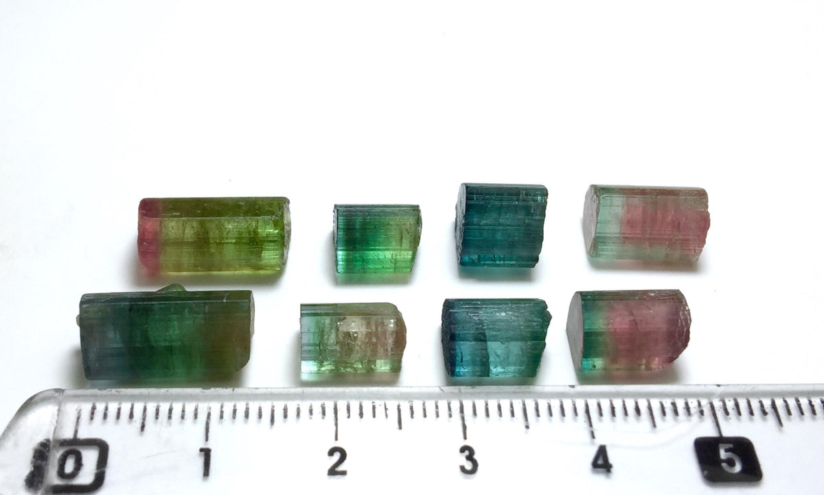 34.5 CT Natural Watermelon Tourmaline Lot - Blue Cap Crystals from Peche Mine, Afghanistan