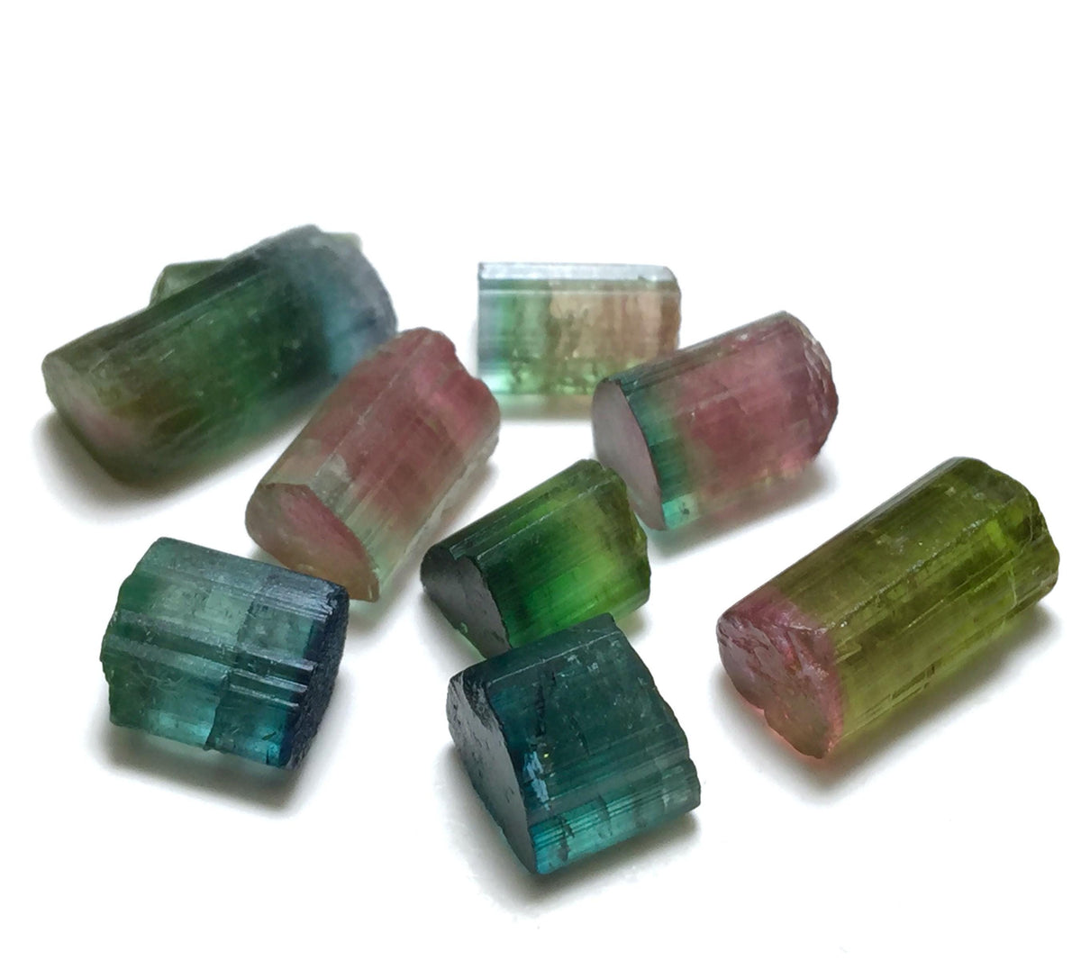 34.5 CT Natural Watermelon Tourmaline Lot - Blue Cap Crystals from Peche Mine, Afghanistan