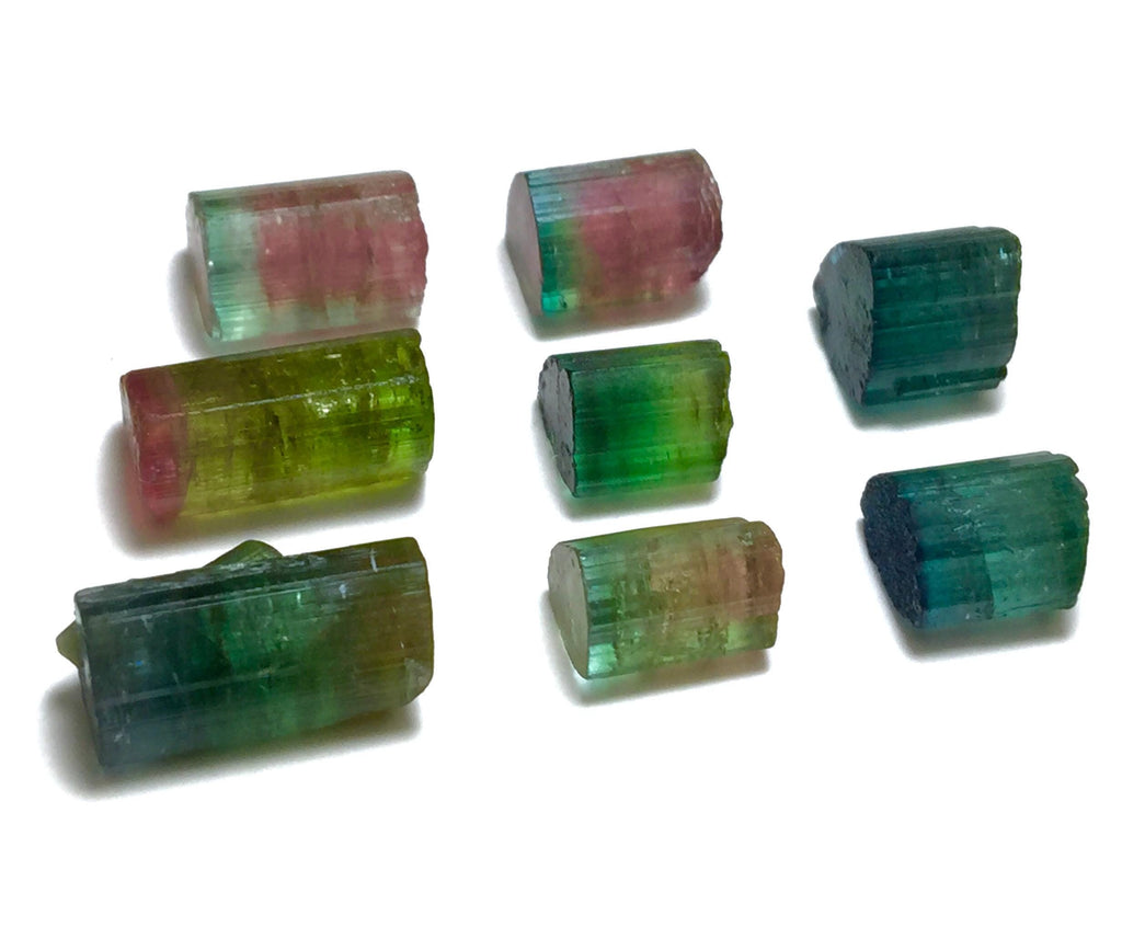 34.5 CT Natural Watermelon Tourmaline Lot - Blue Cap Crystals from Peche Mine, Afghanistan