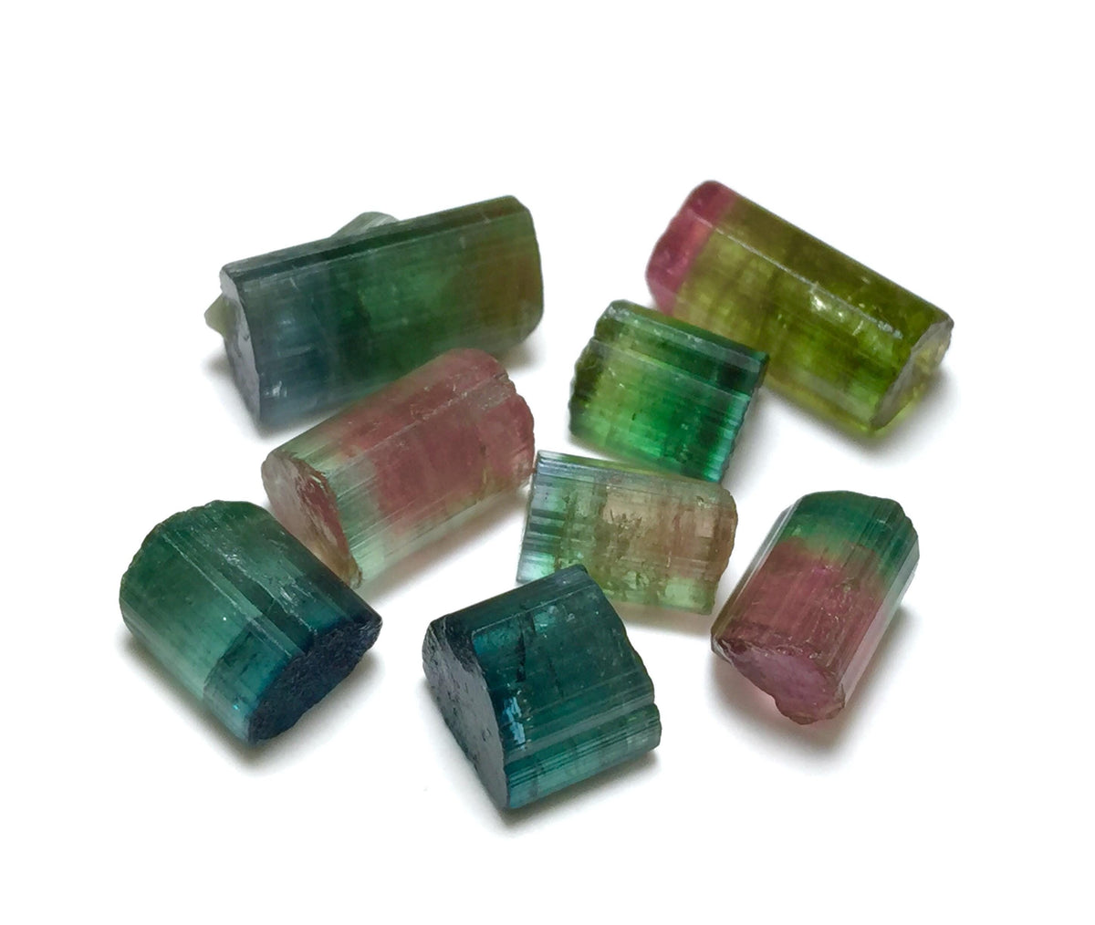 34.5 CT Natural Watermelon Tourmaline Lot - Blue Cap Crystals from Peche Mine, Afghanistan