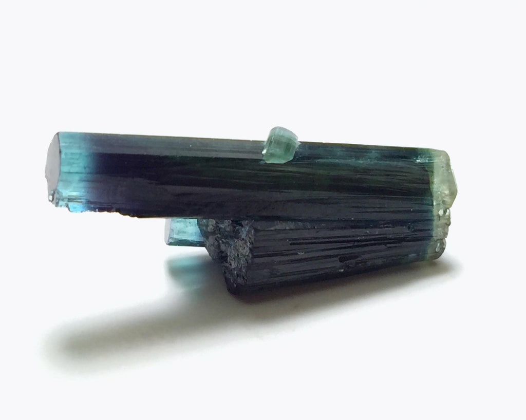Blue Cap Tourmaline Crystal – 14.4 Carat Double Terminated Specimen, Afghanistan