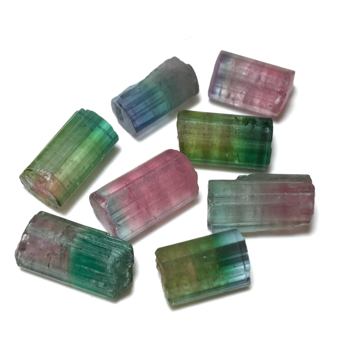 27 Carat Natural Watermelon Tourmaline Crystal Lot - Peche Mine Afghanistan - Untreated Bi-Color Tourmaline Specimens