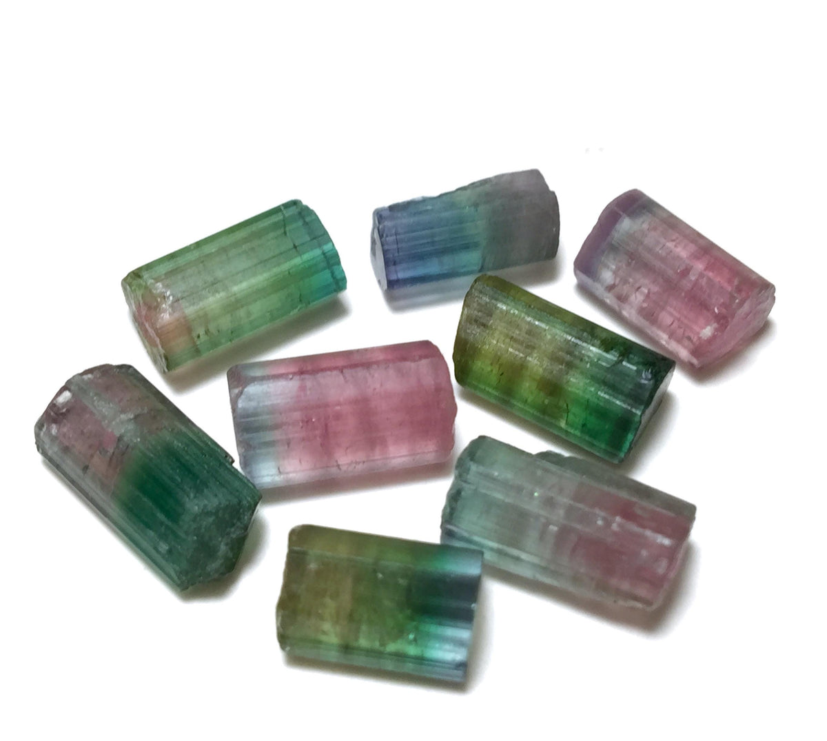 27 Carat Natural Watermelon Tourmaline Crystal Lot - Peche Mine Afghanistan - Untreated Bi-Color Tourmaline Specimens