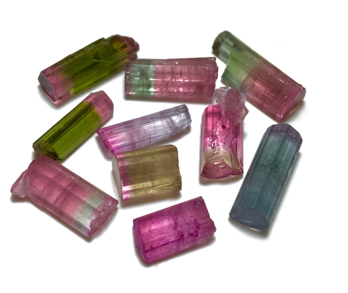 Bi-Color Tourmaline Crystal Lot | Paprok Mine Afghanistan | Jewelry Grade Terminated Crystals