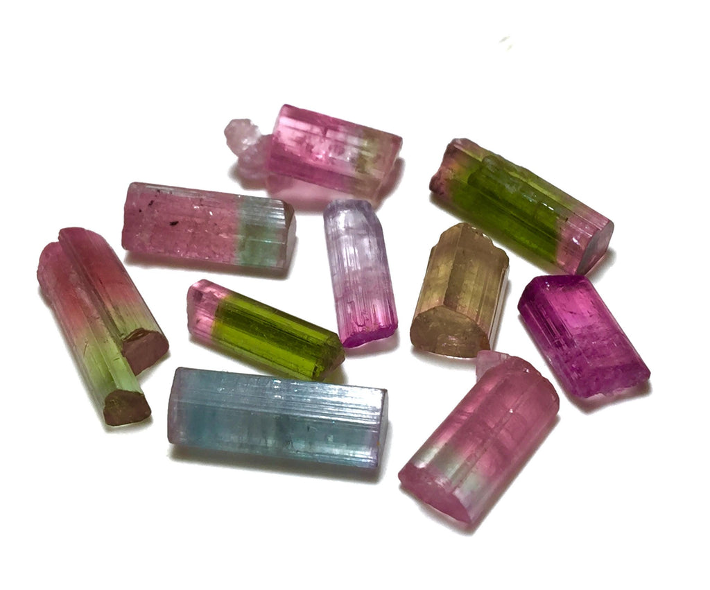 Bi-Color Tourmaline Crystal Lot | Paprok Mine Afghanistan | Jewelry Grade Terminated Crystals