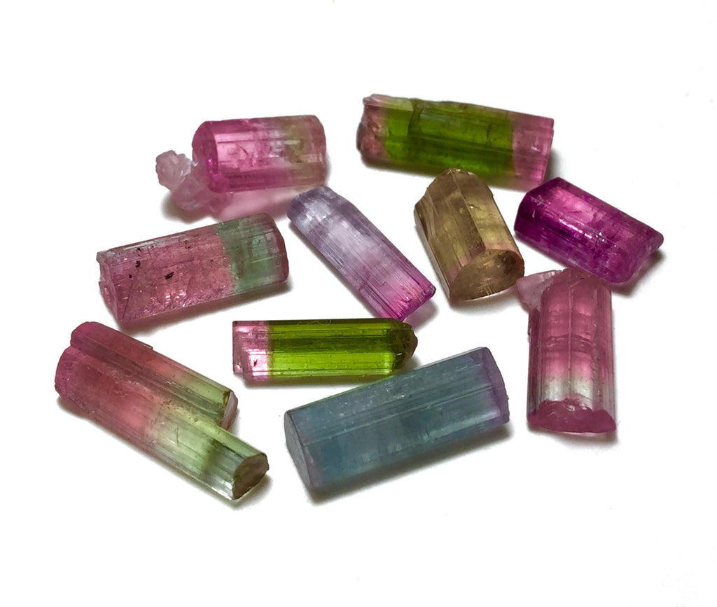 Bi-Color Tourmaline Crystal Lot | Paprok Mine Afghanistan | Jewelry Grade Terminated Crystals
