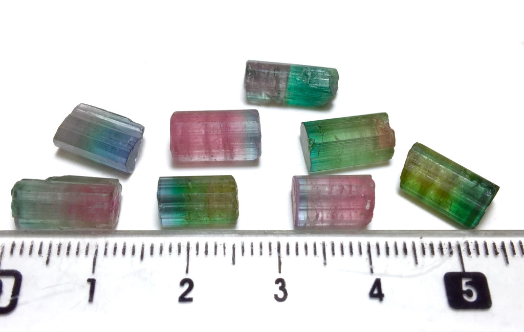 27 Carat Natural Watermelon Tourmaline Crystal Lot - Peche Mine Afghanistan - Untreated Bi-Color Tourmaline Specimens