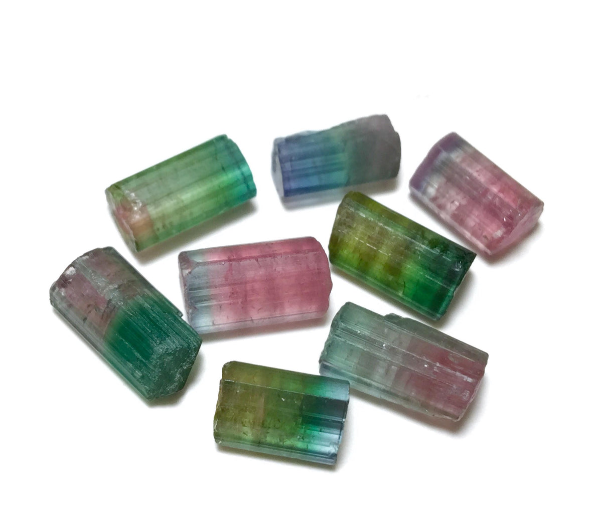 27 Carat Natural Watermelon Tourmaline Crystal Lot - Peche Mine Afghanistan - Untreated Bi-Color Tourmaline Specimens