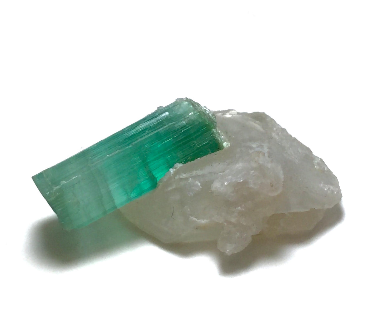 Rare Paraiba-Color Tourmaline on Quartz (25 Carat) – Peche Mine, Afghanistan