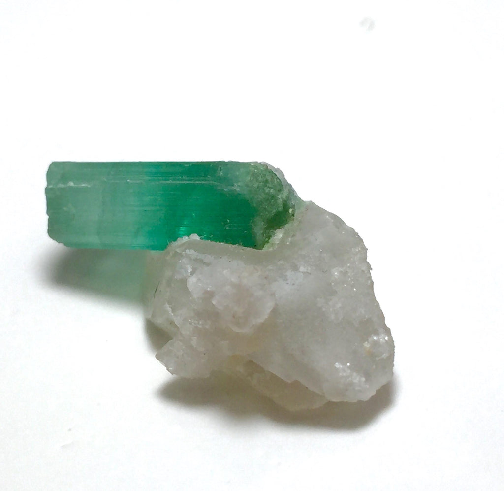 Rare Paraiba-Color Tourmaline on Quartz (25 Carat) – Peche Mine, Afghanistan