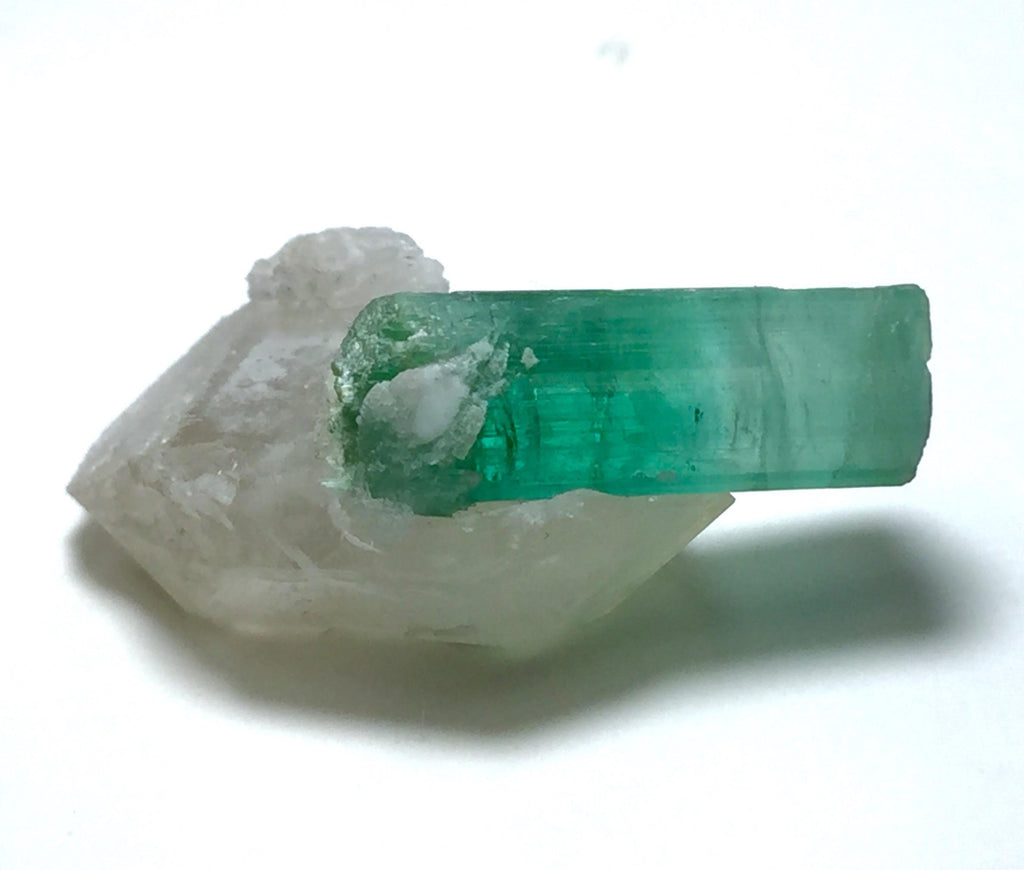 Rare Paraiba-Color Tourmaline on Quartz (25 Carat) – Peche Mine, Afghanistan