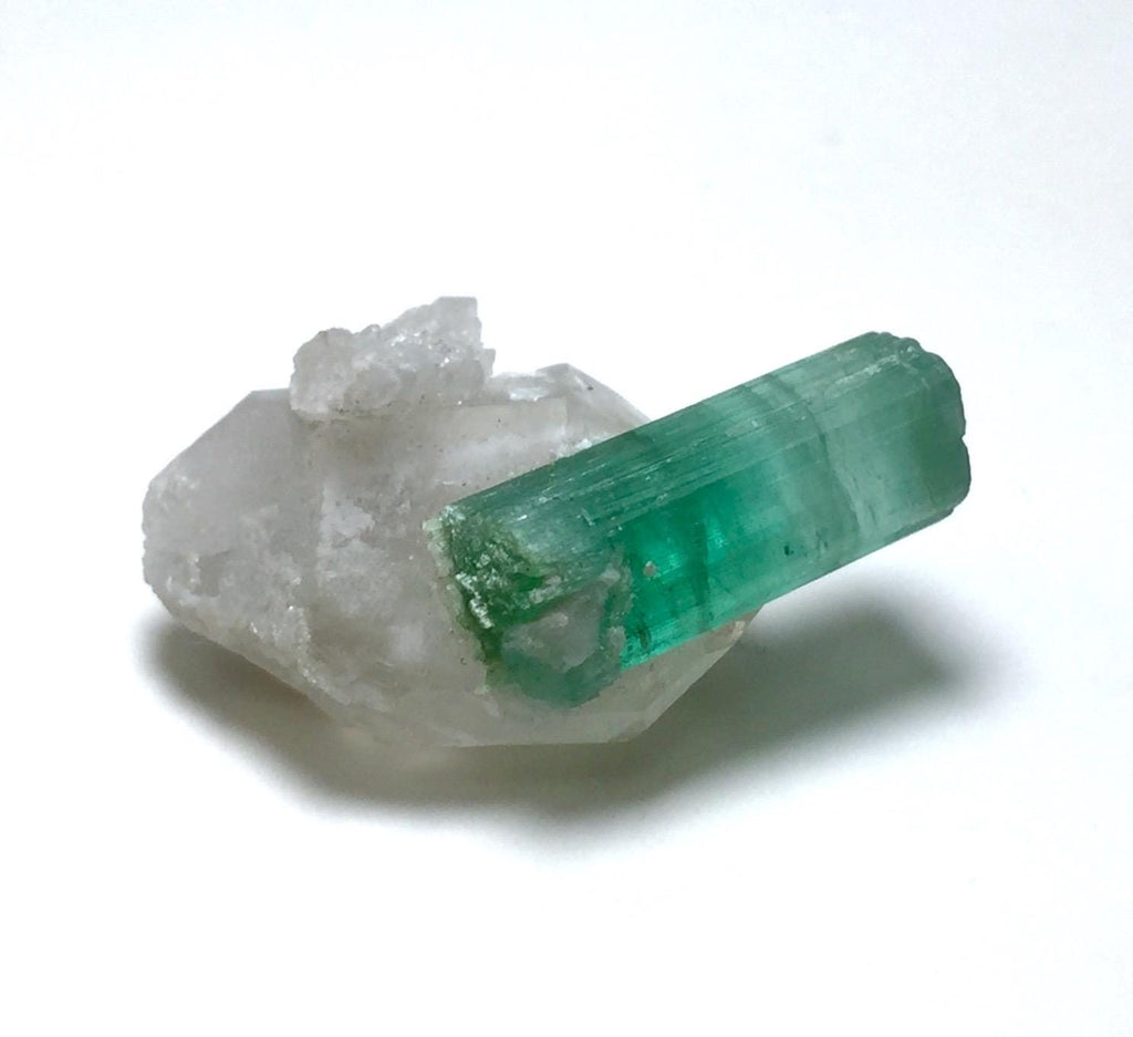 Rare Paraiba-Color Tourmaline on Quartz (25 Carat) – Peche Mine, Afghanistan