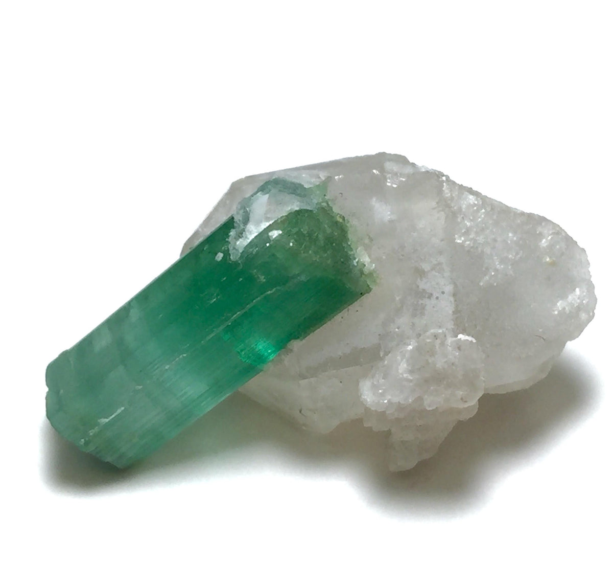 Rare Paraiba-Color Tourmaline on Quartz (25 Carat) – Peche Mine, Afghanistan