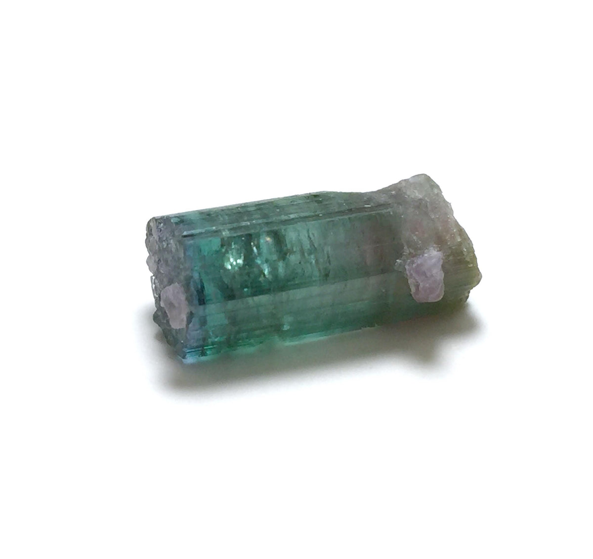 Rare 10.5 Carat Bi-Color Watermelon Tourmaline Crystal with Purple Cap & Albite - Peche Mine, Afghanistan