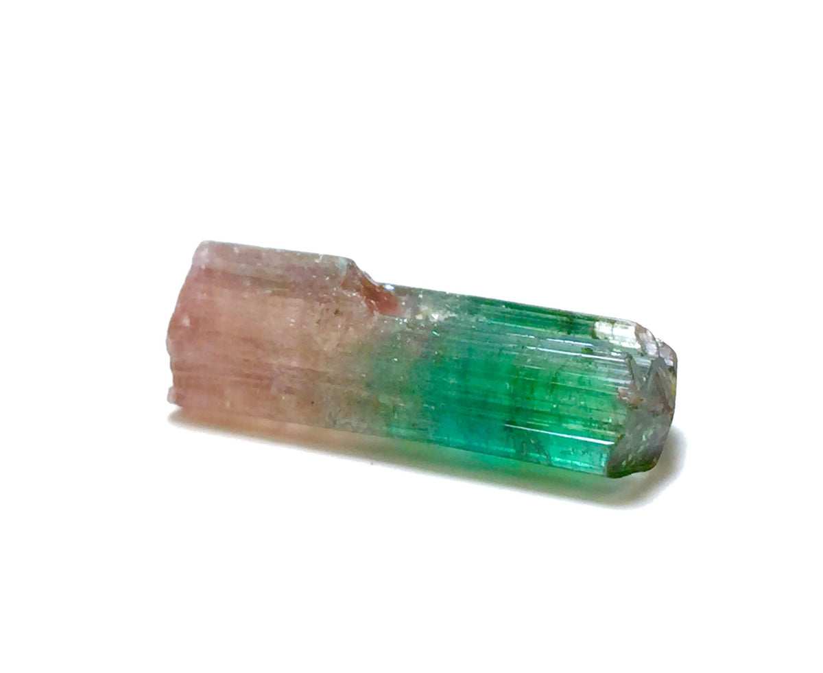 13.6 Carat Natural Bi-Color Tourmaline Crystal - Large Pendant Size Specimen from Paprok Mine, Afghanistan