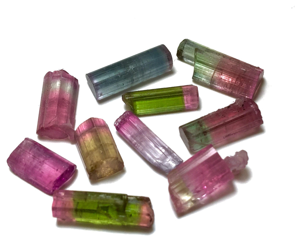 Bi-Color Tourmaline Crystal Lot | Paprok Mine Afghanistan | Jewelry Grade Terminated Crystals