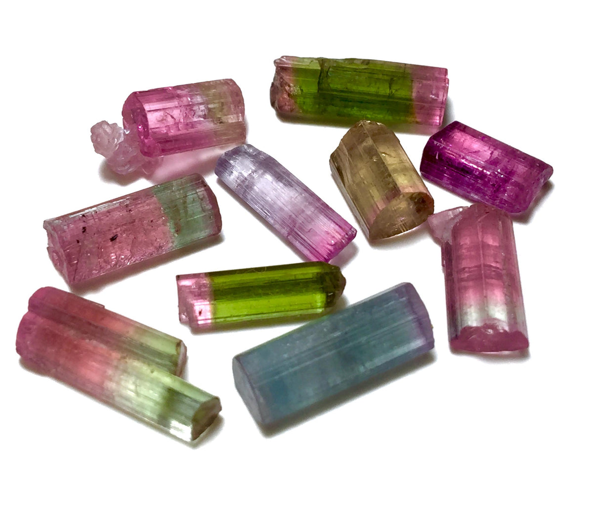 Bi-Color Tourmaline Crystal Lot | Paprok Mine Afghanistan | Jewelry Grade Terminated Crystals