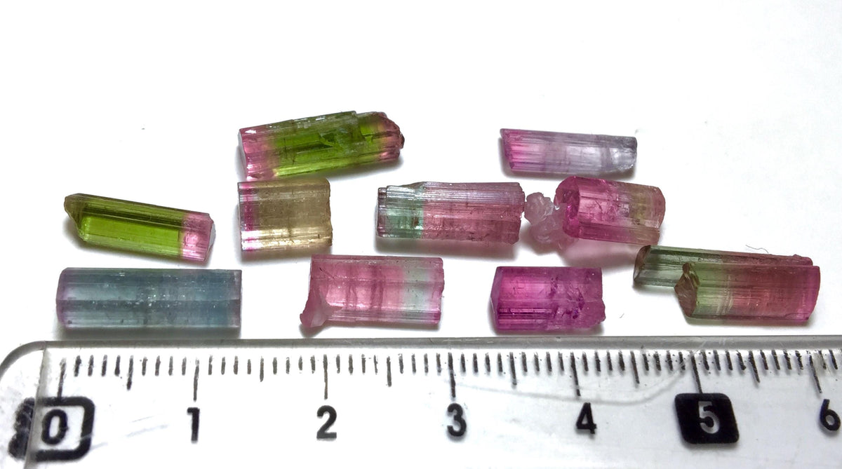 Bi-Color Tourmaline Crystal Lot | Paprok Mine Afghanistan | Jewelry Grade Terminated Crystals