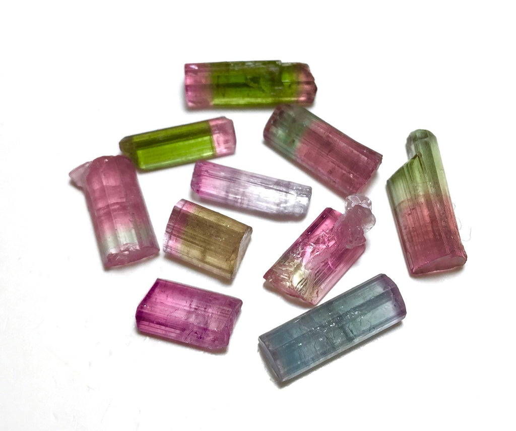 Bi-Color Tourmaline Crystal Lot | Paprok Mine Afghanistan | Jewelry Grade Terminated Crystals