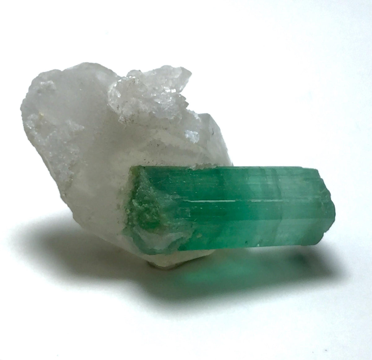 Rare Paraiba-Color Tourmaline on Quartz (25 Carat) – Peche Mine, Afghanistan