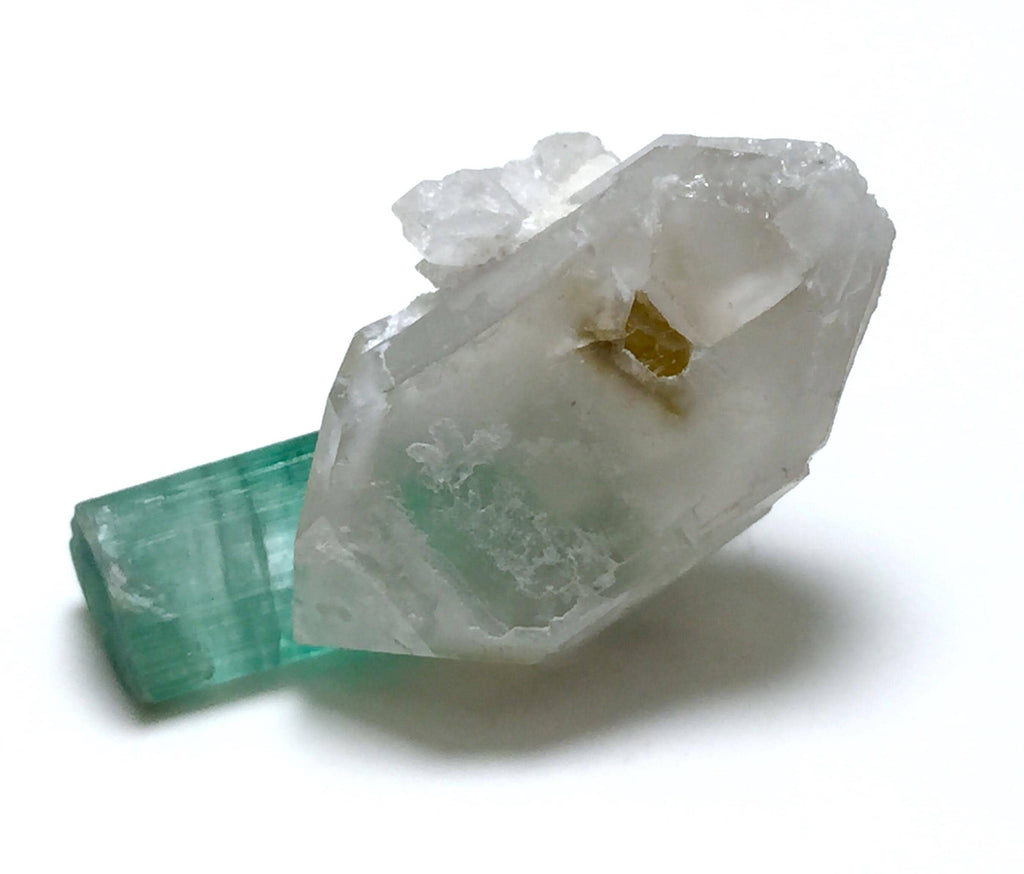 Rare Paraiba-Color Tourmaline on Quartz (25 Carat) – Peche Mine, Afghanistan