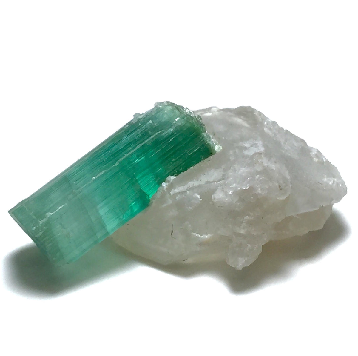 Rare Paraiba-Color Tourmaline on Quartz (25 Carat) – Peche Mine, Afghanistan