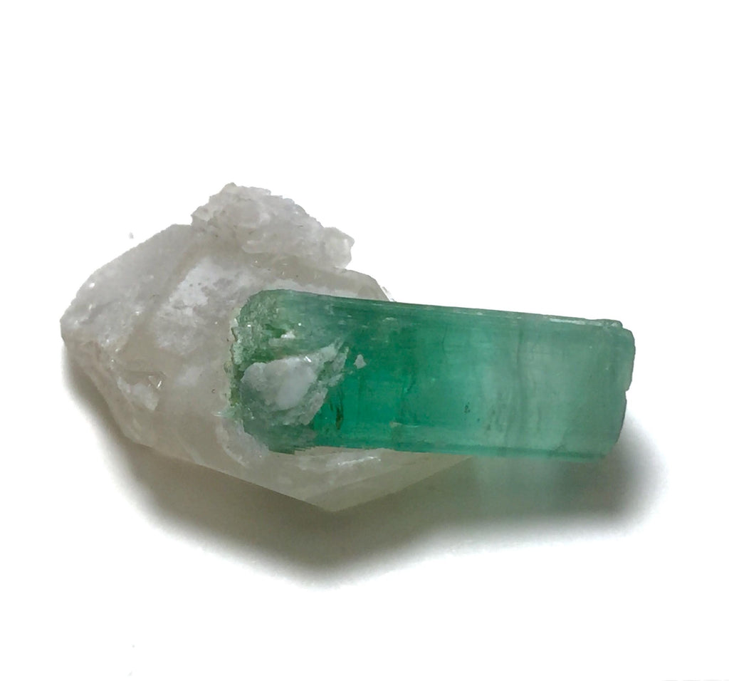 Rare Paraiba-Color Tourmaline on Quartz (25 Carat) – Peche Mine, Afghanistan