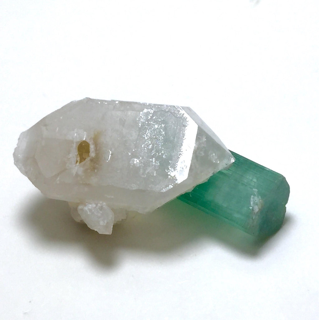 Rare Paraiba-Color Tourmaline on Quartz (25 Carat) – Peche Mine, Afghanistan