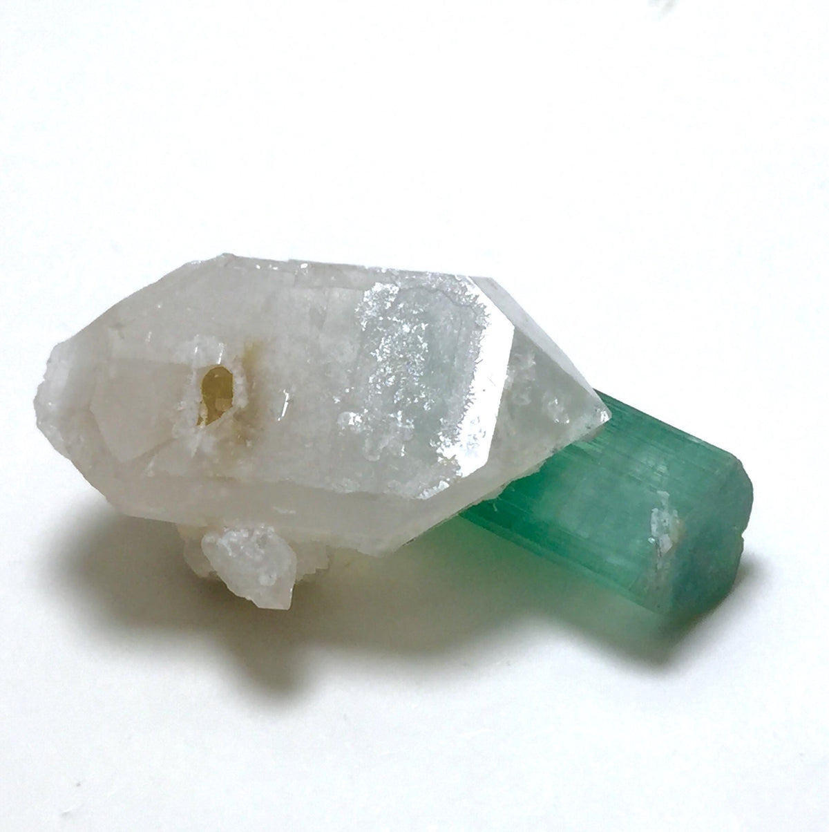 Rare Paraiba-Color Tourmaline on Quartz (25 Carat) – Peche Mine, Afghanistan