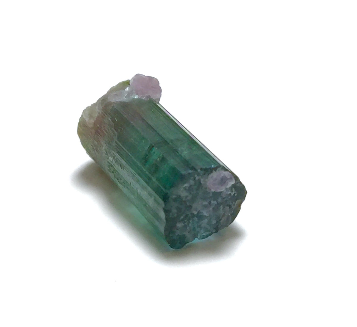 Rare 10.5 Carat Bi-Color Watermelon Tourmaline Crystal with Purple Cap & Albite - Peche Mine, Afghanistan