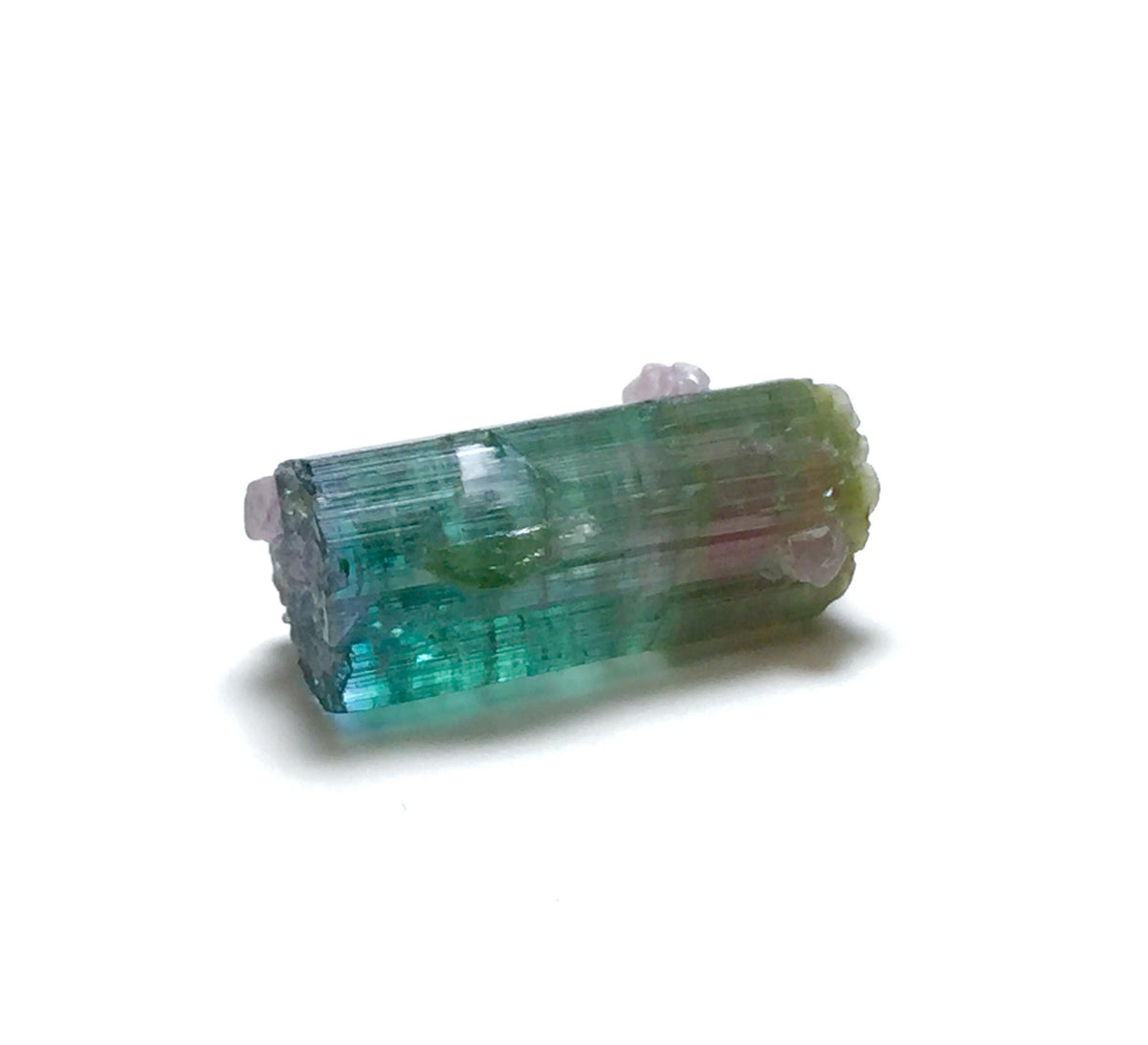 Rare 10.5 Carat Bi-Color Watermelon Tourmaline Crystal with Purple Cap & Albite - Peche Mine, Afghanistan