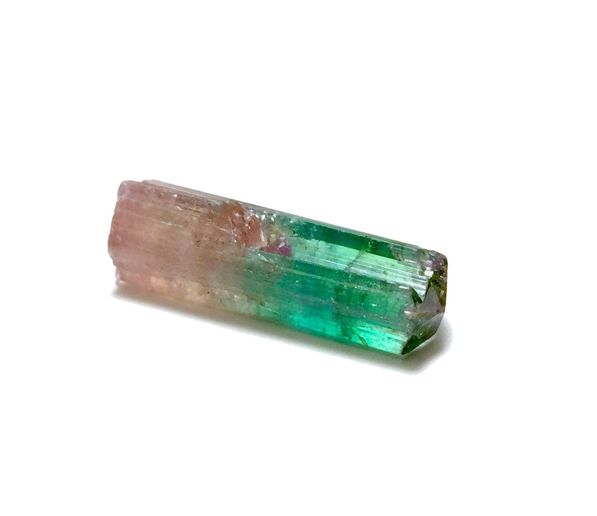 13.6 Carat Natural Bi-Color Tourmaline Crystal - Large Pendant Size Specimen from Paprok Mine, Afghanistan