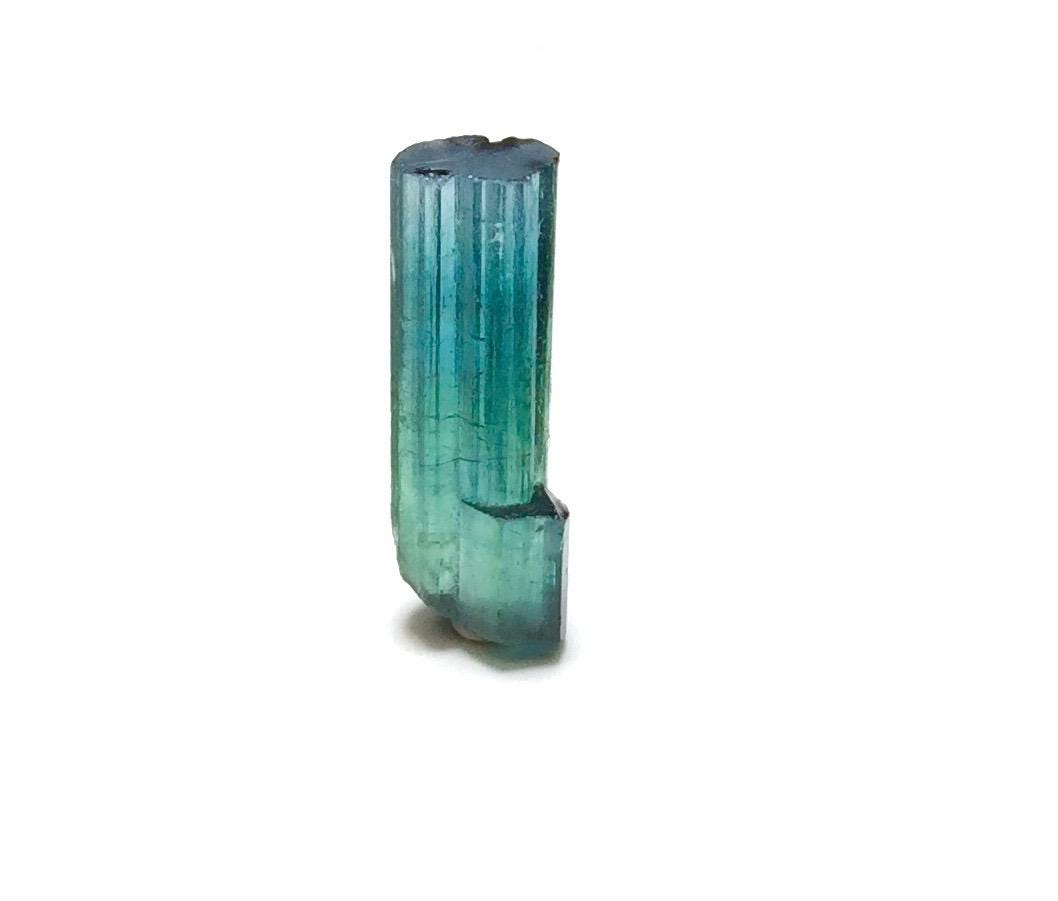 6.3 Carat Natural Bi-Color Tourmaline Crystal - Teal & Indicolite Blue Specimen from Peche Mine, Afghanistan