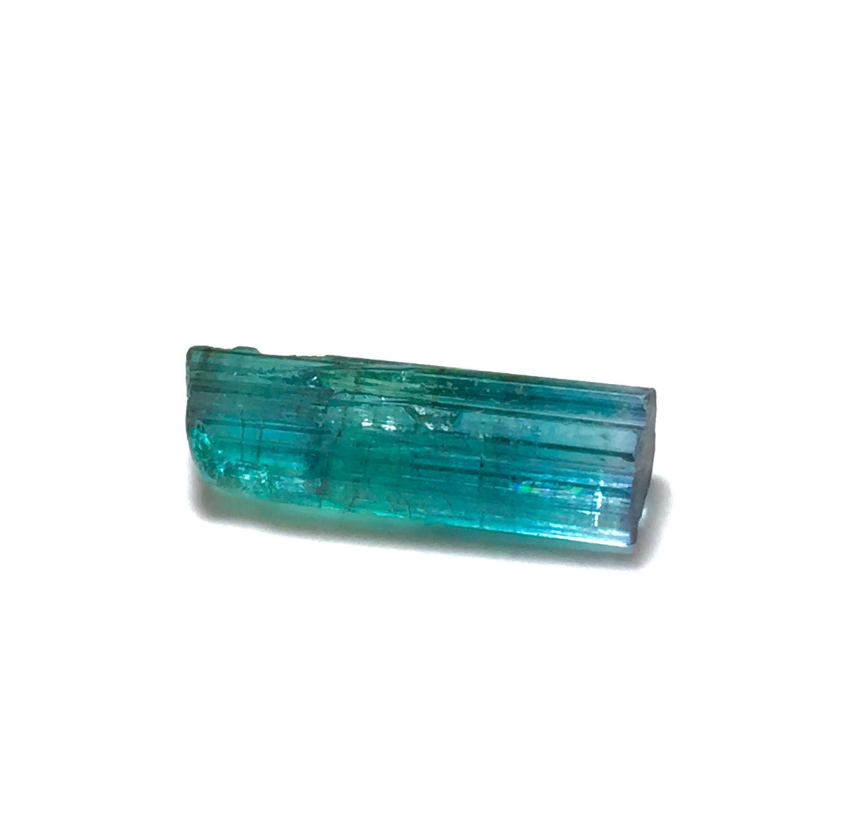 6.3 Carat Natural Bi-Color Tourmaline Crystal - Teal & Indicolite Blue Specimen from Peche Mine, Afghanistan