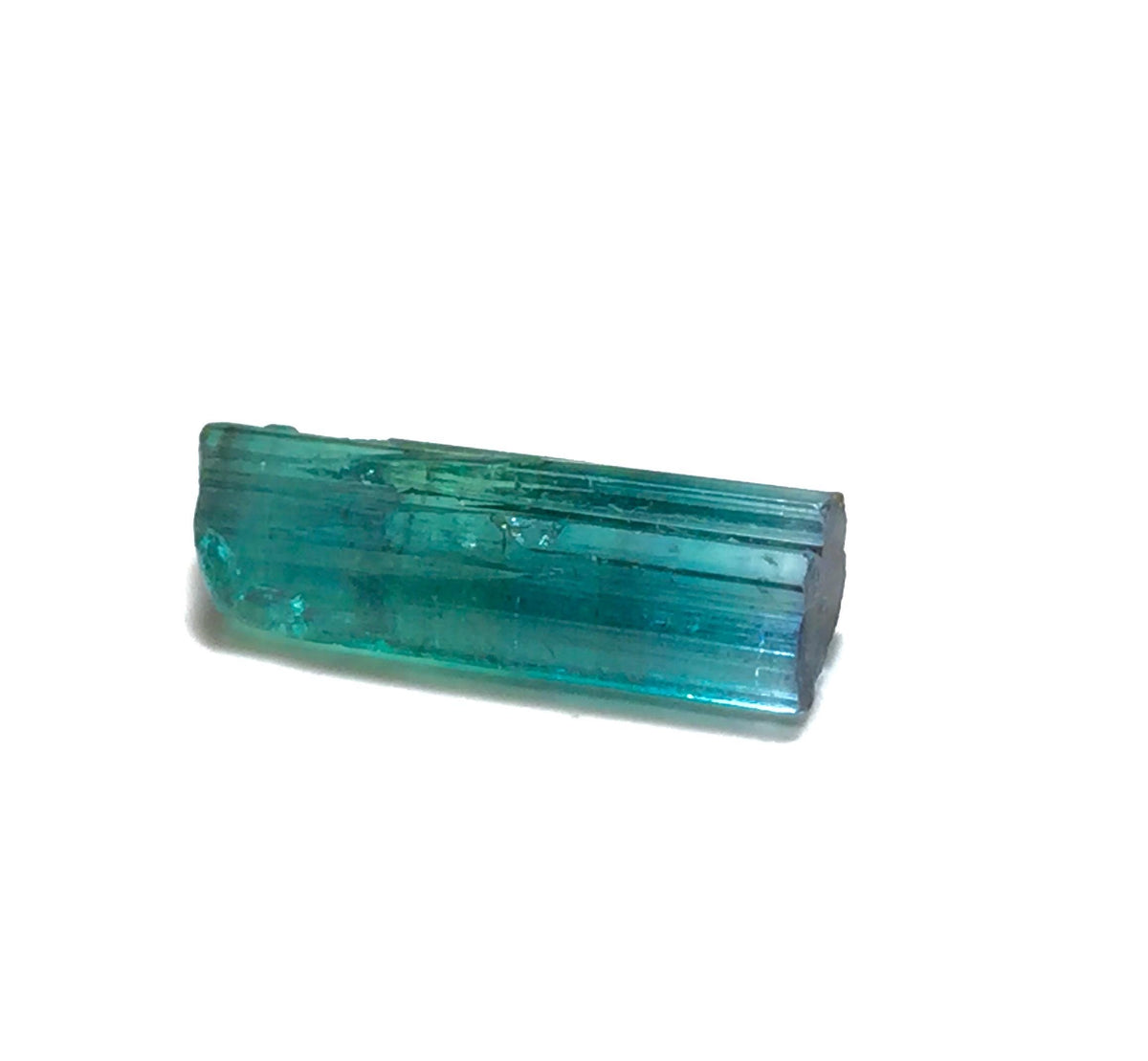 6.3 Carat Natural Bi-Color Tourmaline Crystal - Teal & Indicolite Blue Specimen from Peche Mine, Afghanistan