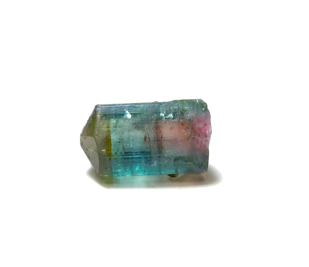 Bi-Color Tourmaline Crystal – Peche Mine, Afghanistan – Natural Diamond-Cut Terminated Specimen