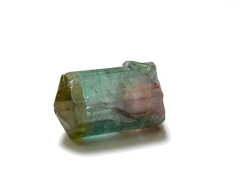Bi-Color Tourmaline Crystal – Peche Mine, Afghanistan – Natural Diamond-Cut Terminated Specimen