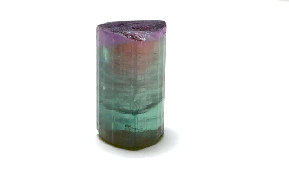 Tri-Color Watermelon Tourmaline Crystal - Purple & Green Terminated Specimen - Peche Mine, Afghanistan