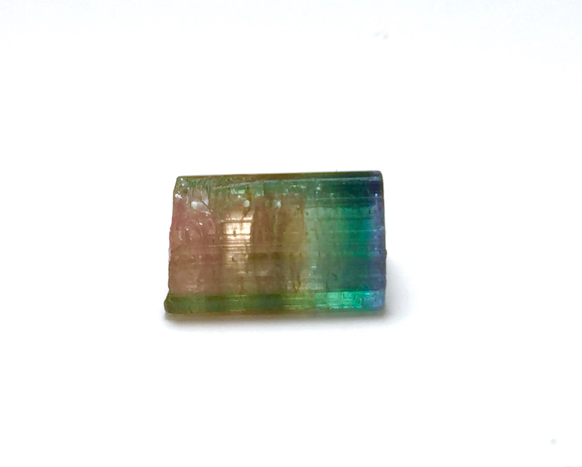 10.4 Carat Tri-Color Watermelon Tourmaline Crystal | Peche Mine Afghanistan Natural Bi-Color Mineral Specimen